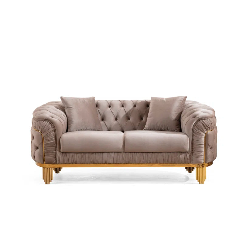 Vanessa 3-Piece Sofa Set in Taupe
