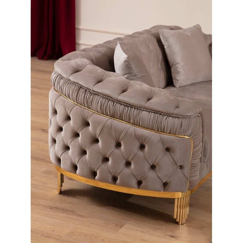 Vanessa 3-Piece Sofa Set in Taupe