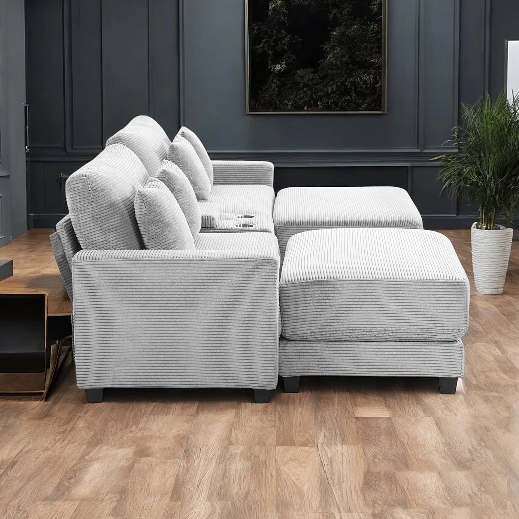 Harvey Sectional with 2 Ottomans