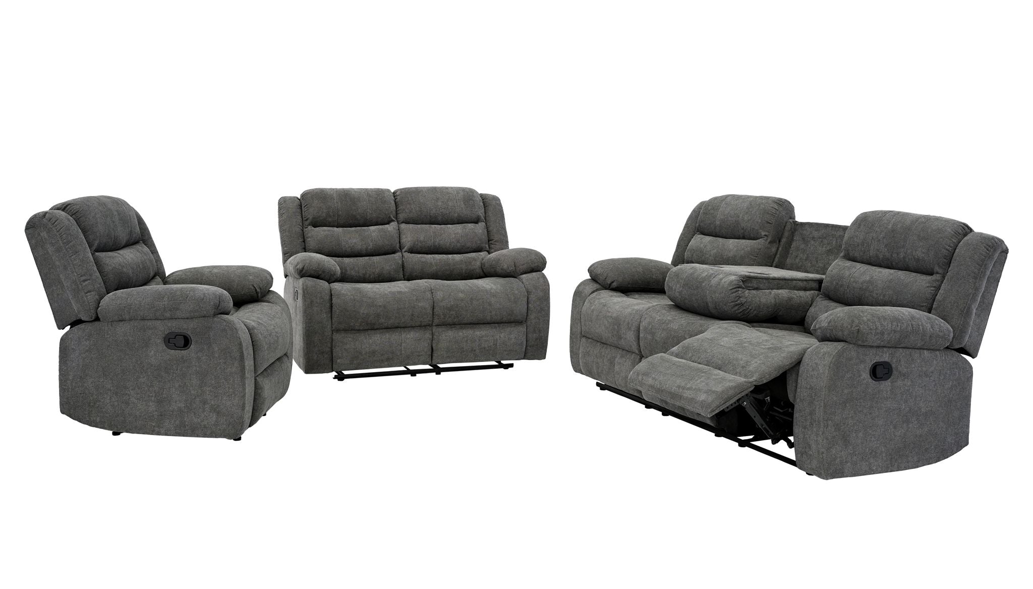 Rivaldo 3pc Manual Recliner Set in Grey