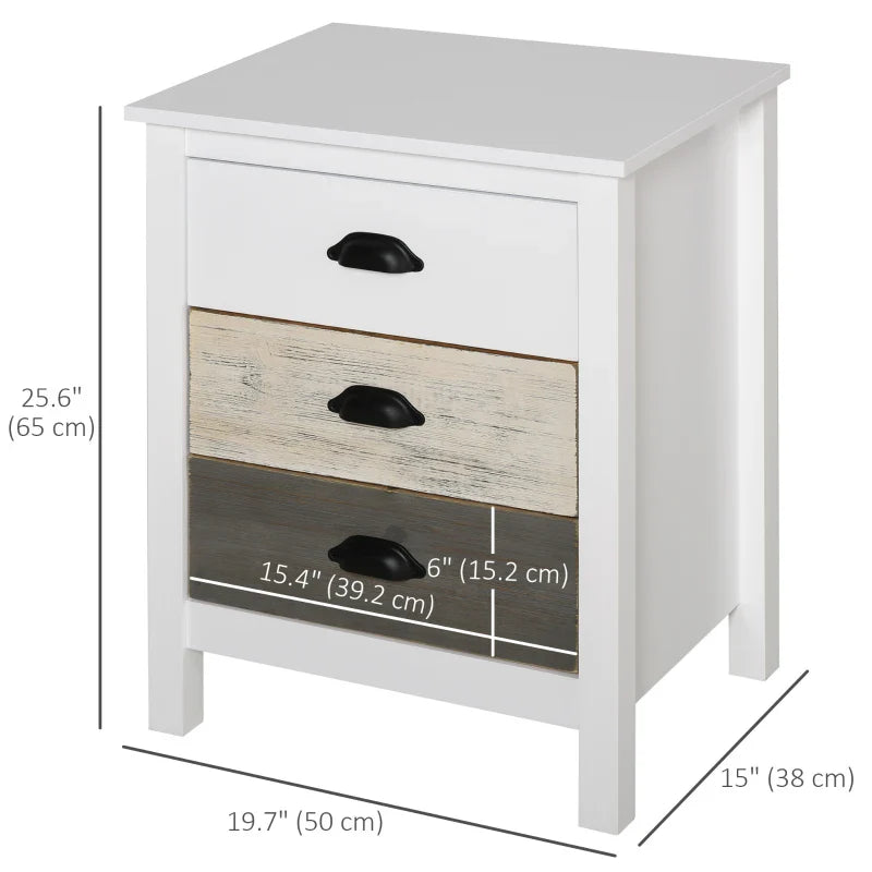 Avery Accent Table Storage Cabinet/Nightstand with 3 Drawers