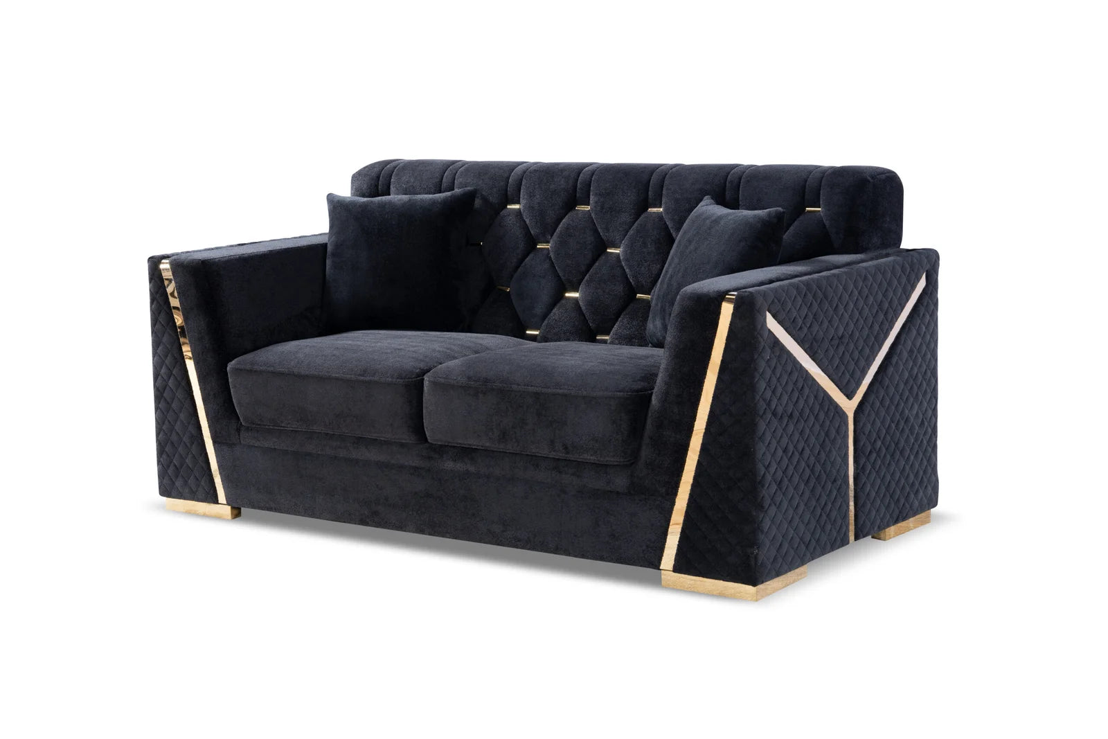 Lena 3pc Sofa Set in Black