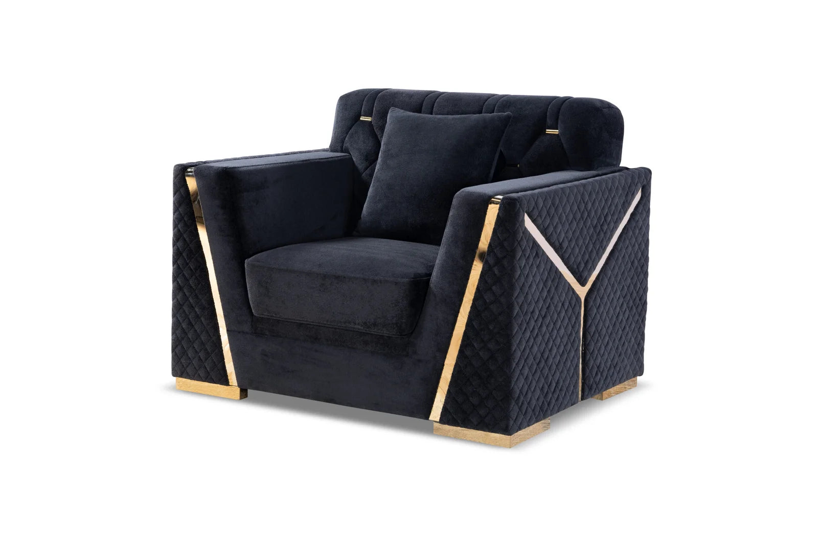Lena 3pc Sofa Set in Black