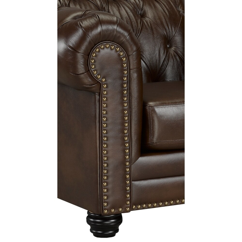 Regent 3pc Genuine Leather Sofa Set 🍁