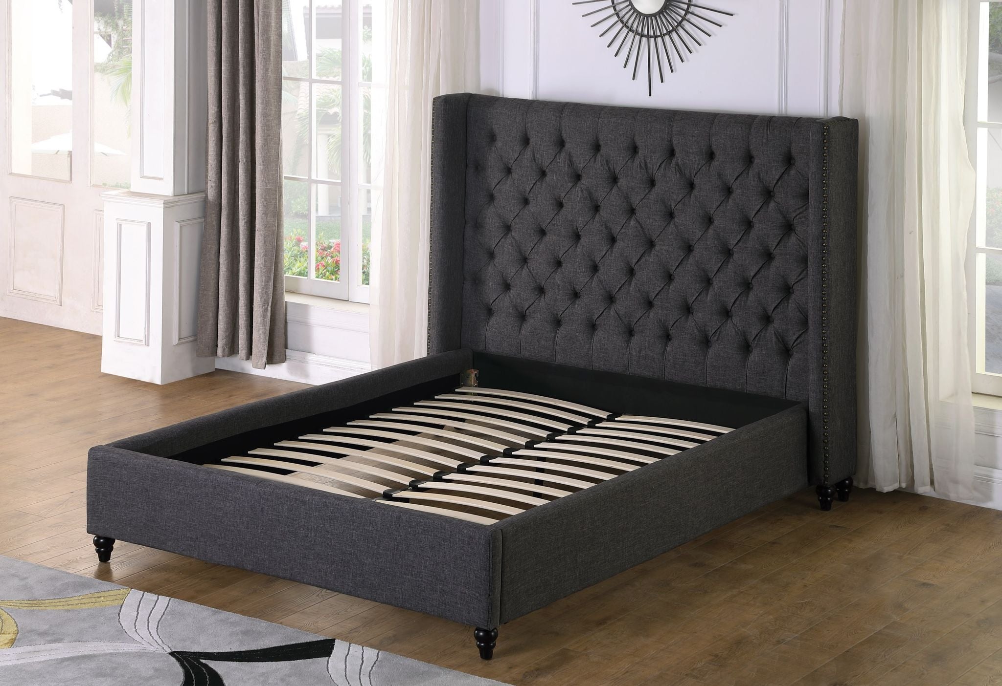 Marcella King 60"H Platform Bed in Grey
