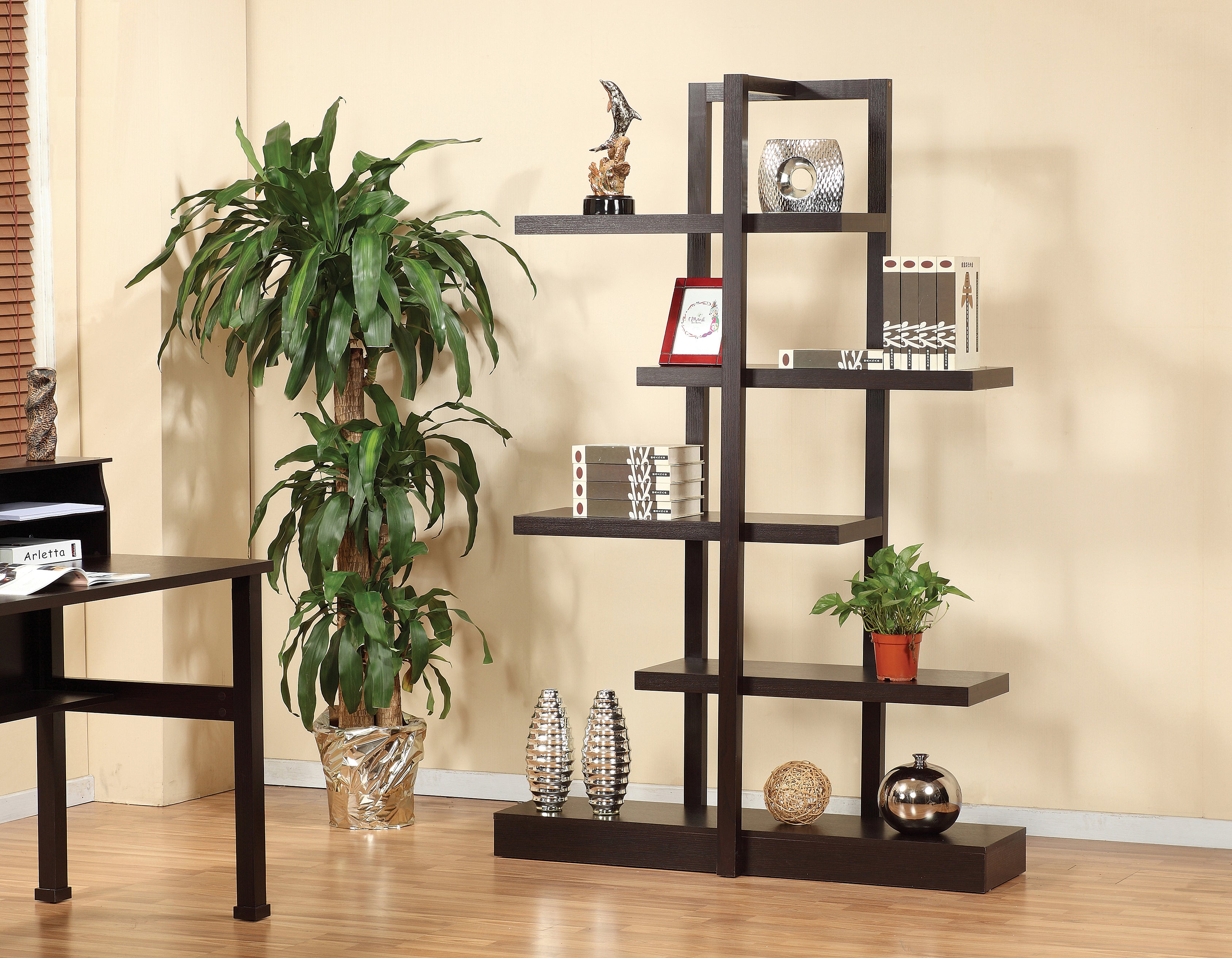 Dark Cherry 5-Tier Display Shelf
