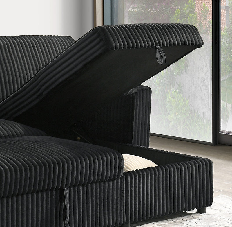 Sleeper Sectional in Black - IF-9024