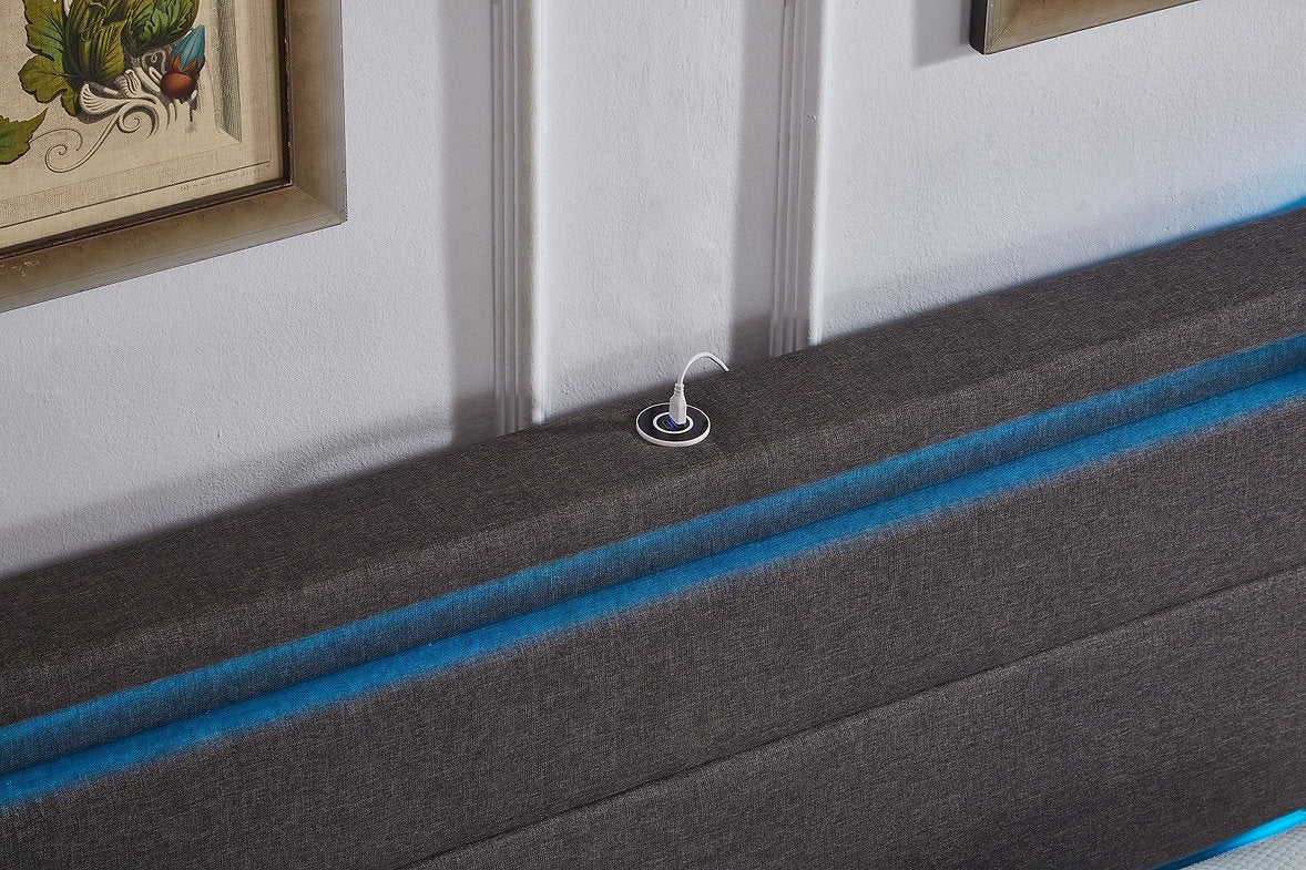 Wingback Storage Bed with LED & USB - IF-5343