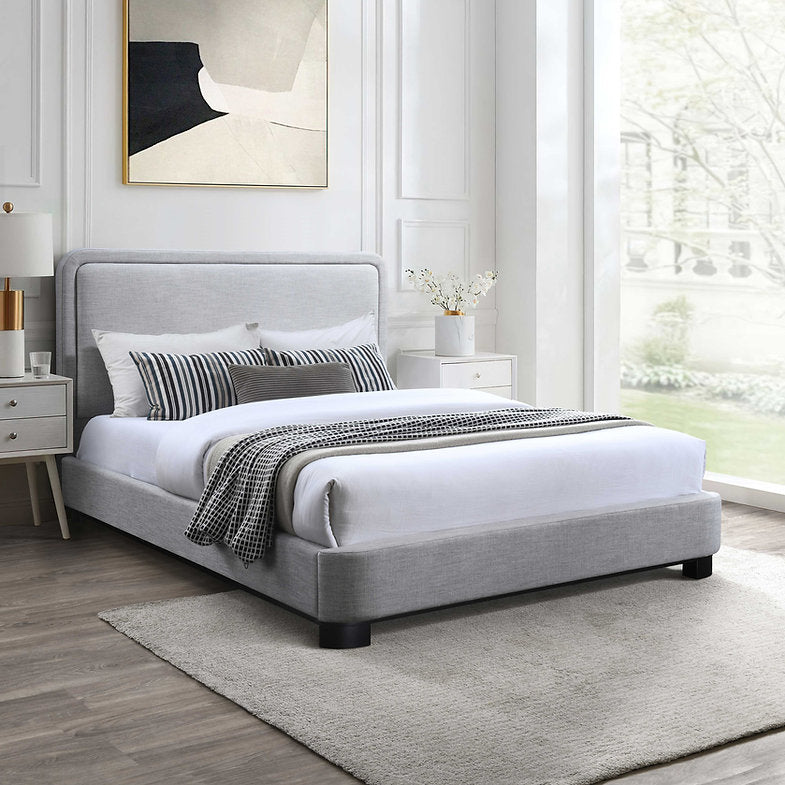 Grey Fabric Platform Bed - IF-5911