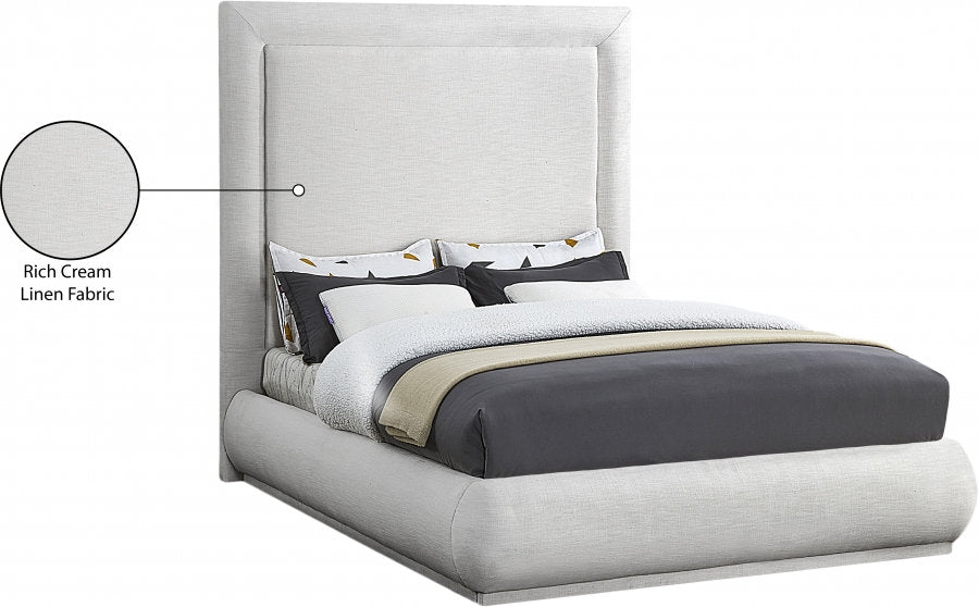 Creme Linen 72" Platform Bed - IF-5200