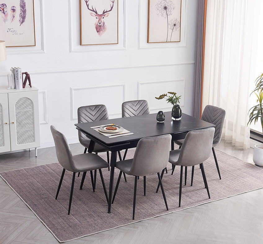 7pc Sintered Stone Dining Set - IF-1816