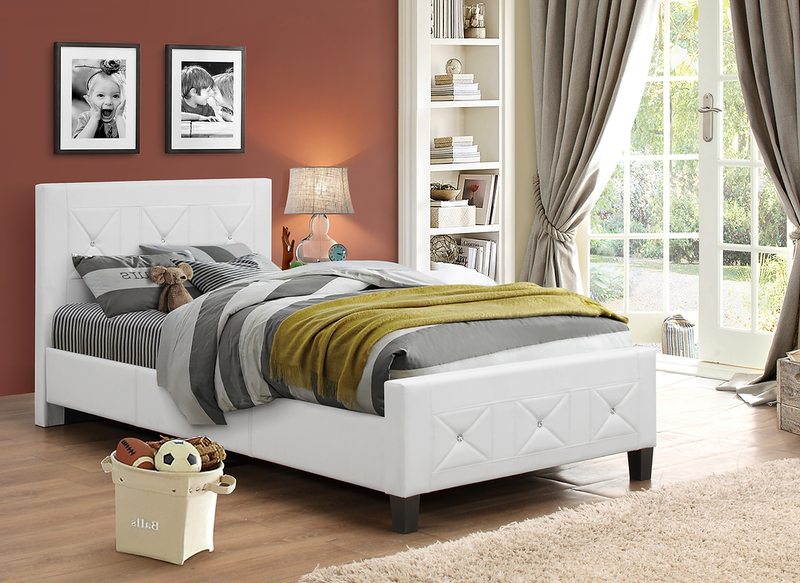 Crystal Platform Bed in White - IF-178