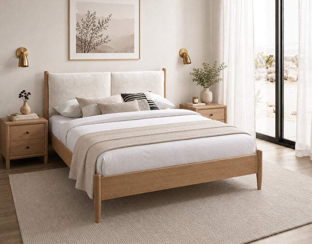 Natural Oak Platform Bed - IF-5915