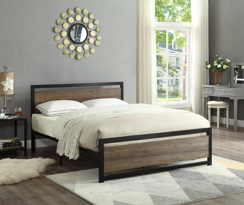 Wood Panel Platform Bed - IF-5260
