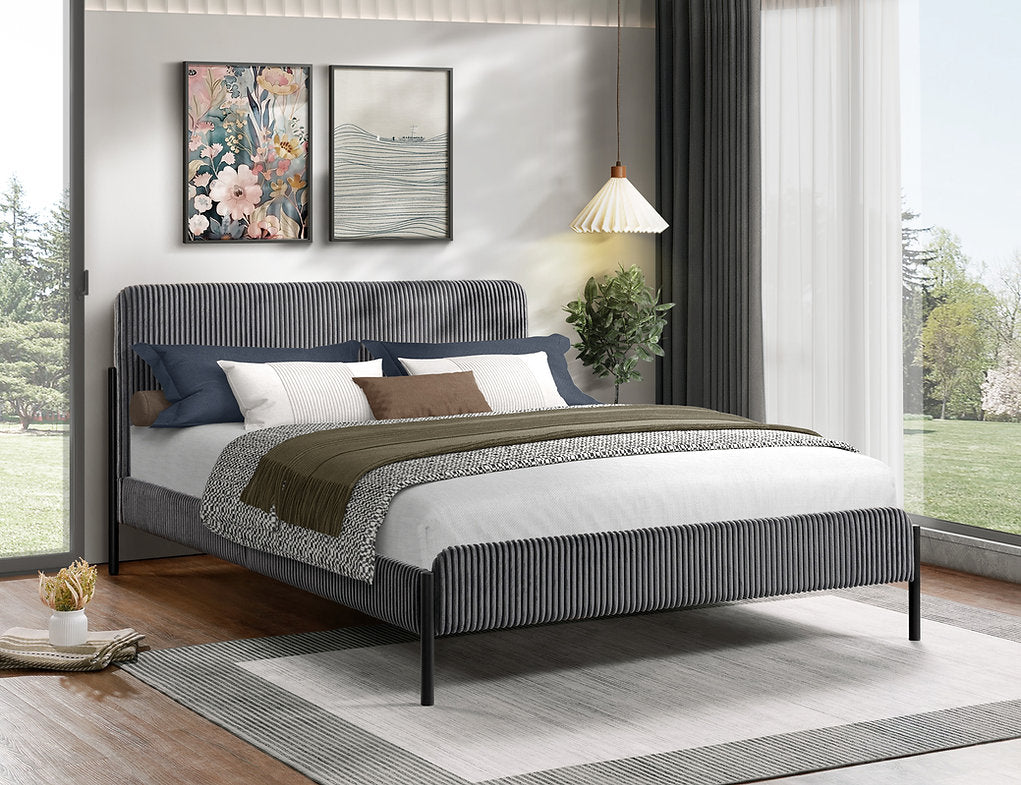Corduroy Platform Bed - IF-5587