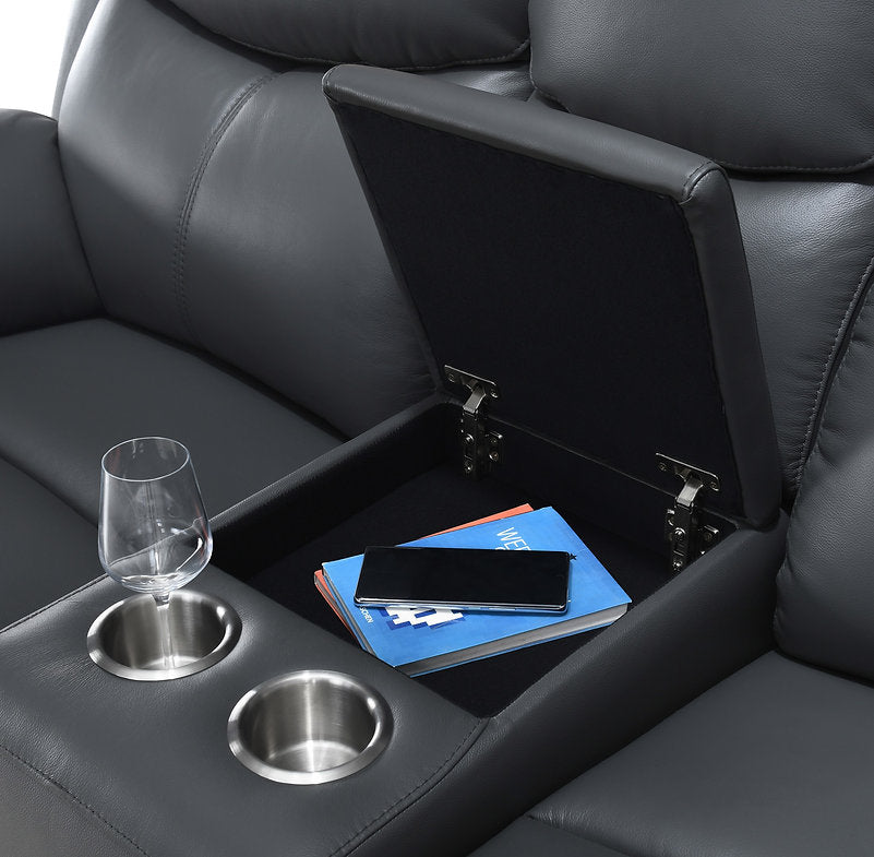 Genuine Leather/Match Power Recliner Set - IF-8121