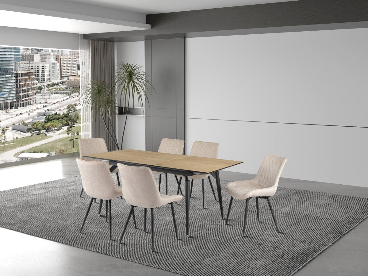 Cameron Dining Set in Beige