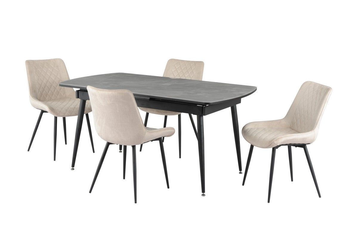 Fabian Dining Set in Beige/Grey