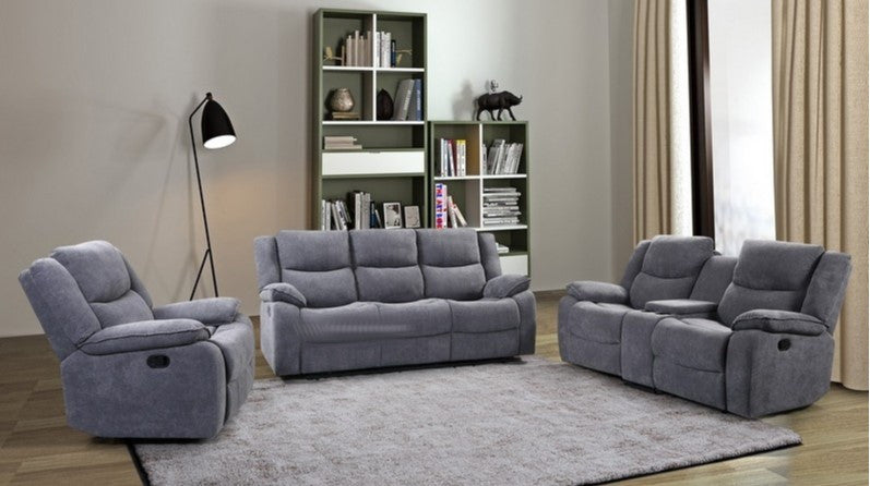 Monaco 3pc Manual Recliner in Grey