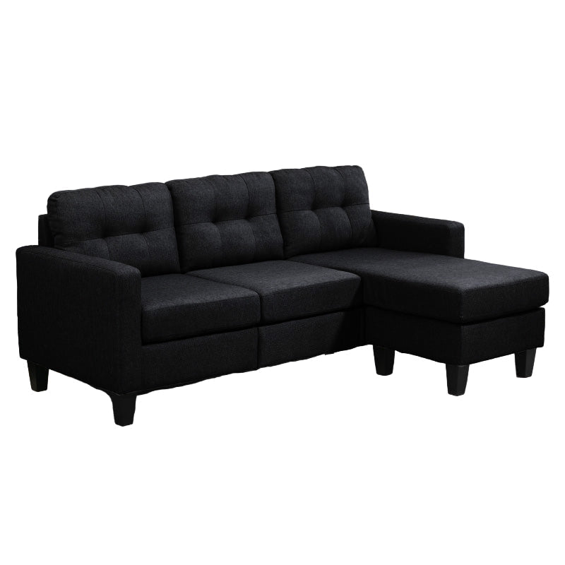 Iris Sectional with Reversible Chaise in Black