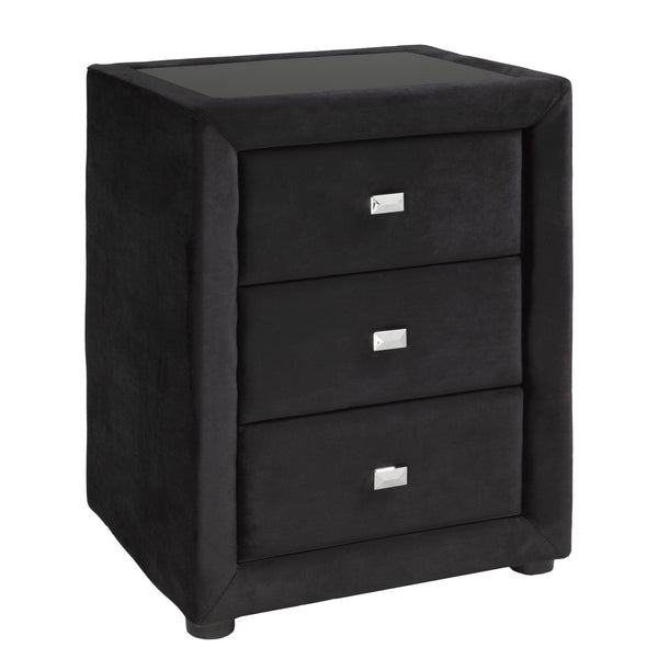 Axel 3-Drawer Nightstand in Black