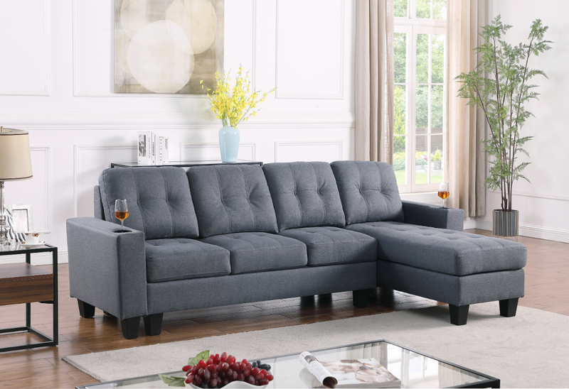 Diamond Sectional with Reversible Chaise (Fabric)