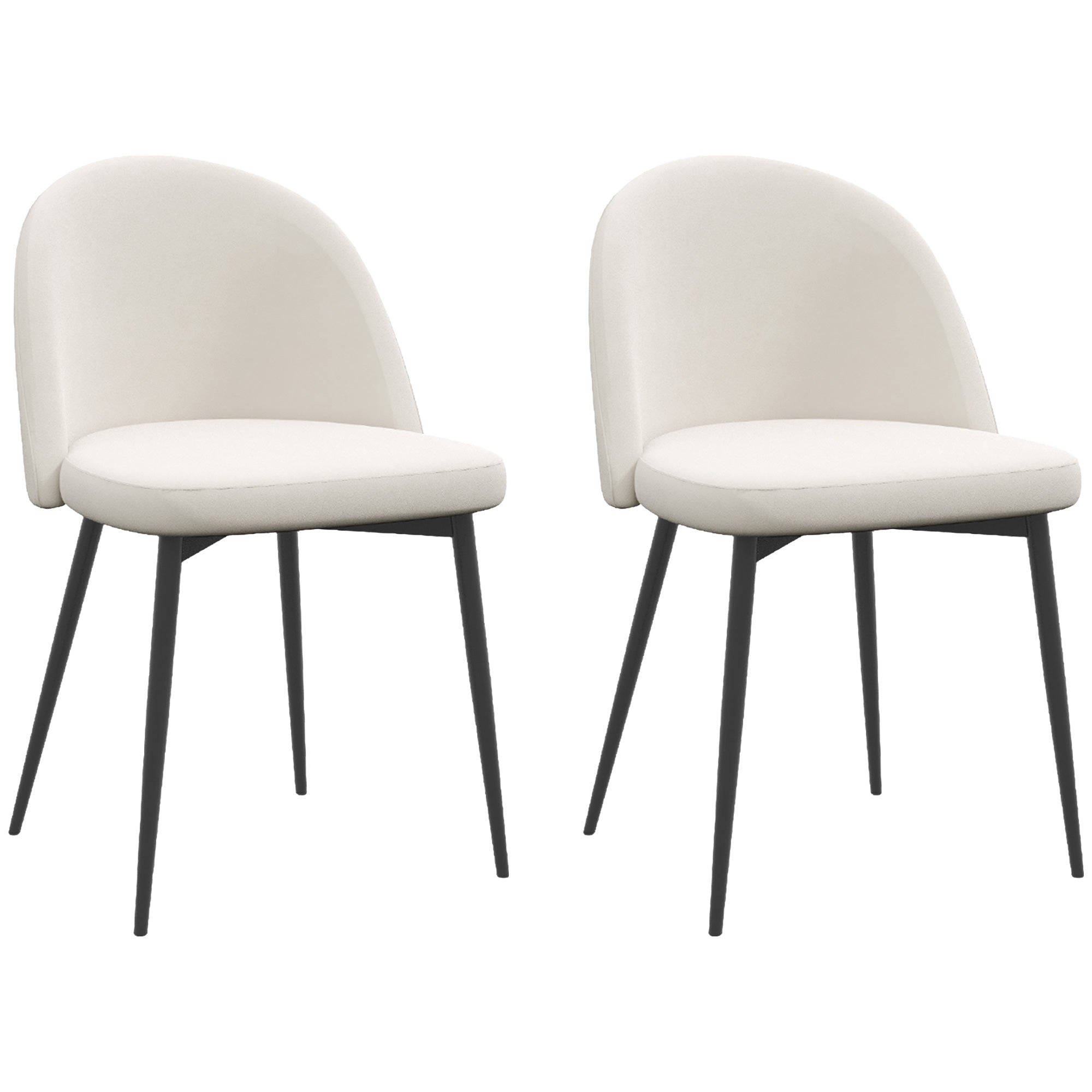 Dylan Set of 2 Mid-Back Dining Chairs-Cream White