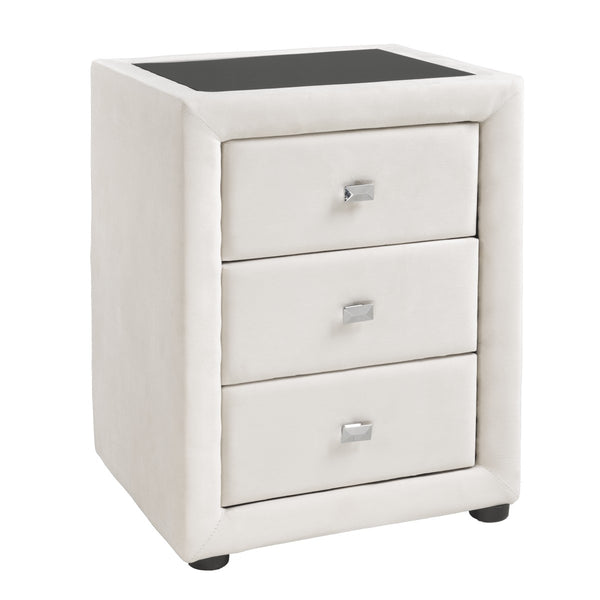 Axel 3-Drawer Nightstand in Cream