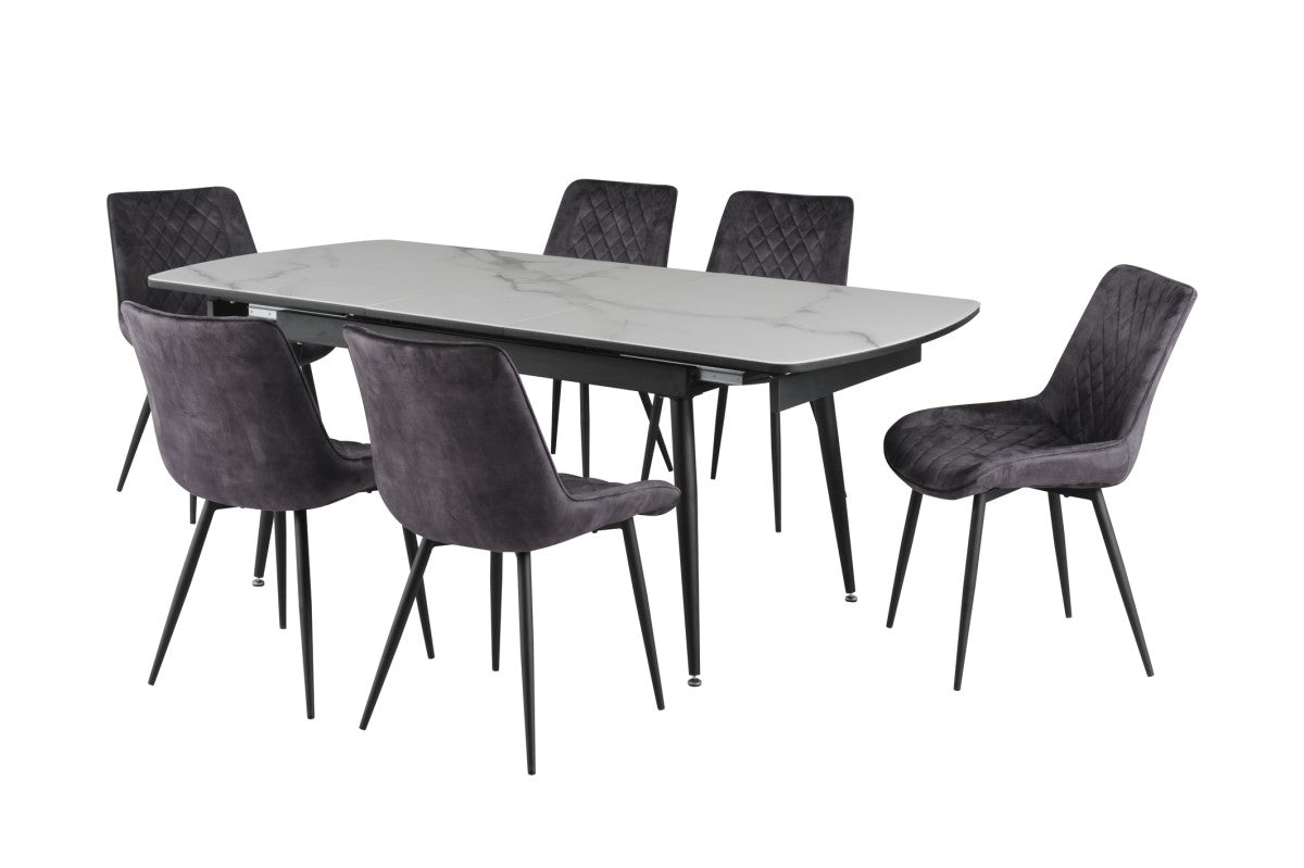 Fabian Dining Set in Grey/White