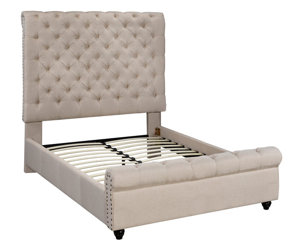 Raleigh Sleigh Bed in Beige