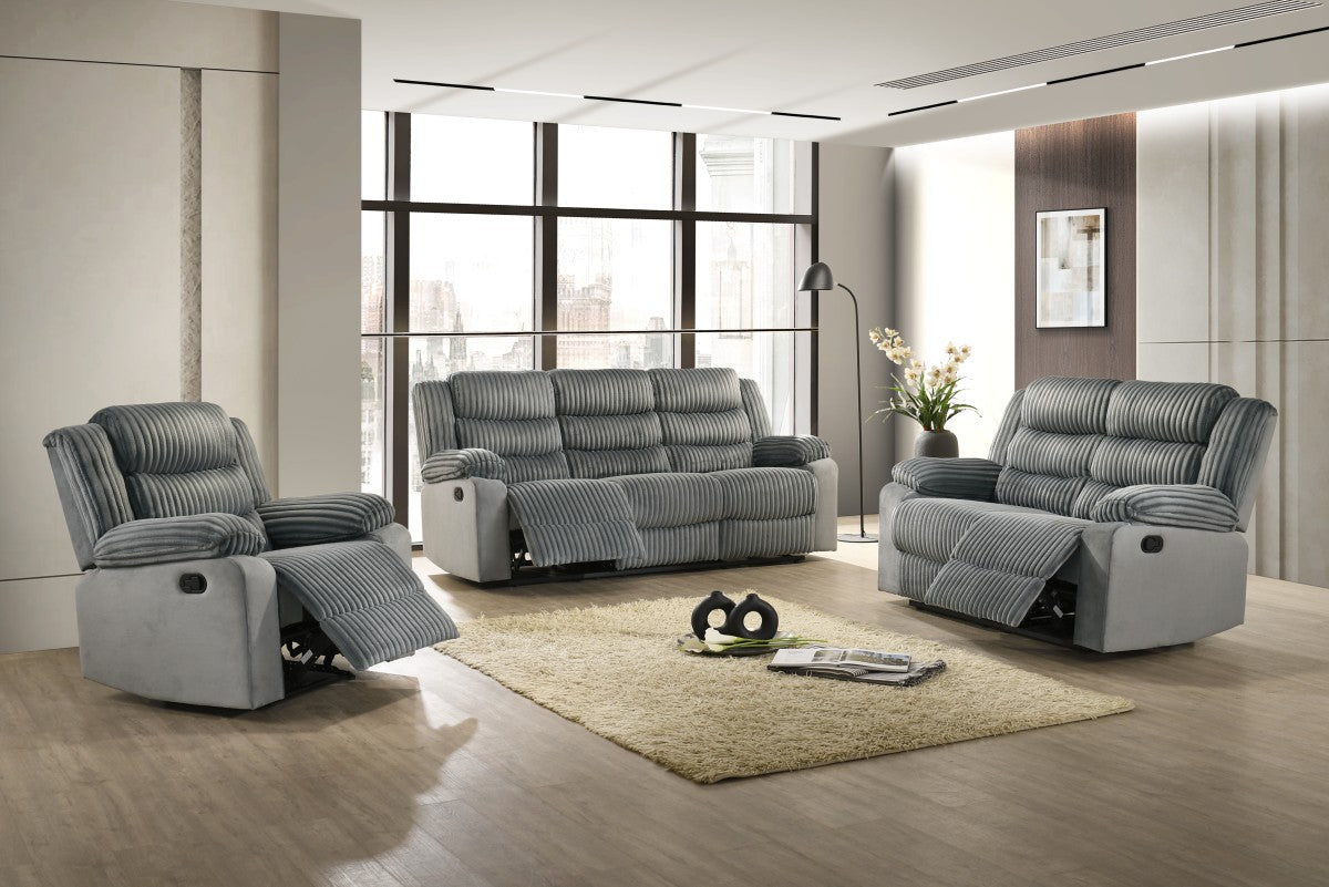 Romilly Manual Recliner Set in Grey