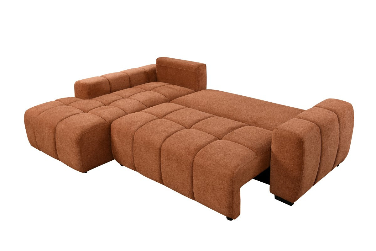Burnt Orange Sleeper Sectional