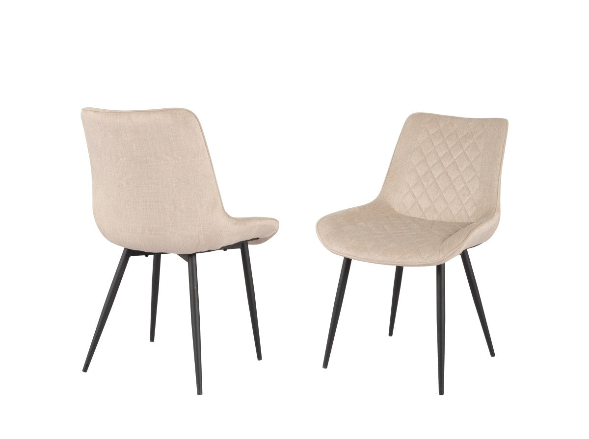 Fabian Dining Set in Beige/White