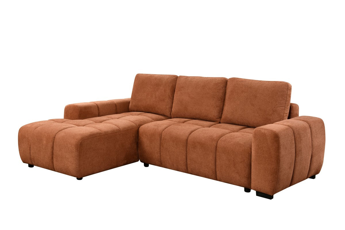 Burnt Orange Sleeper Sectional