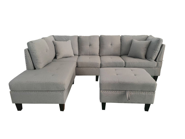 Sectional w/ Reversible Chaise & Storage Ottoman - F155