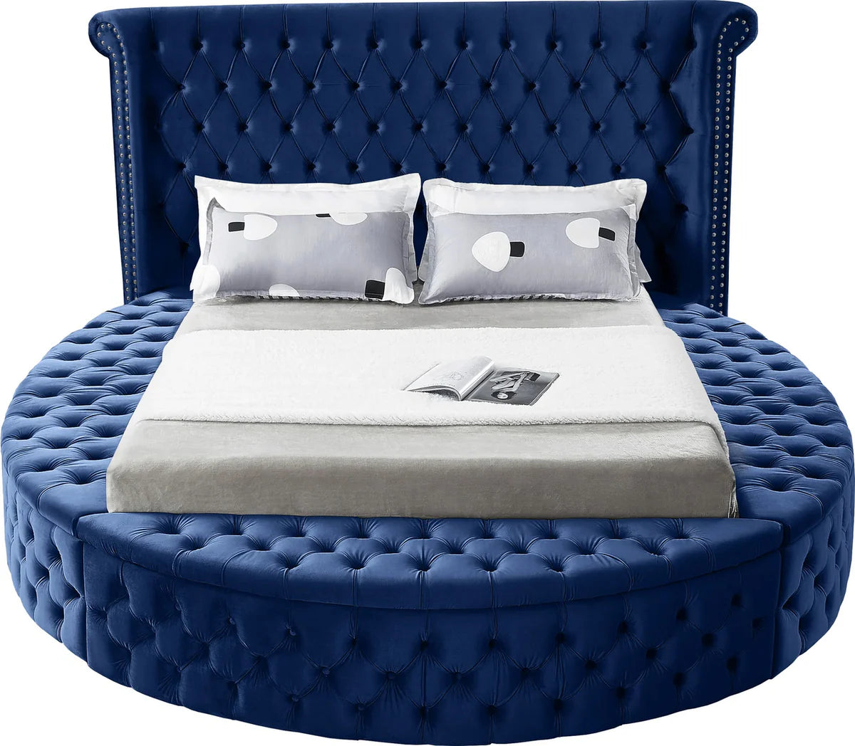 Hazel Round Storage Bed in Blue