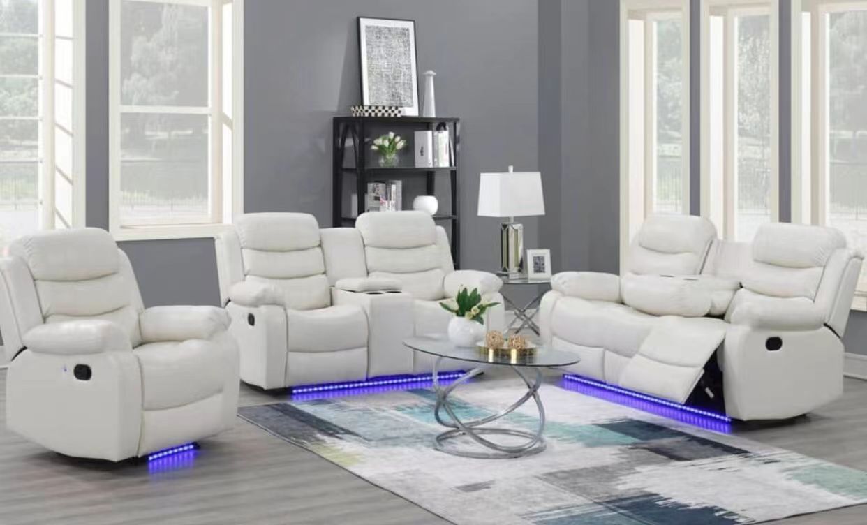 Louis LED Manual Recliner Sofa Set