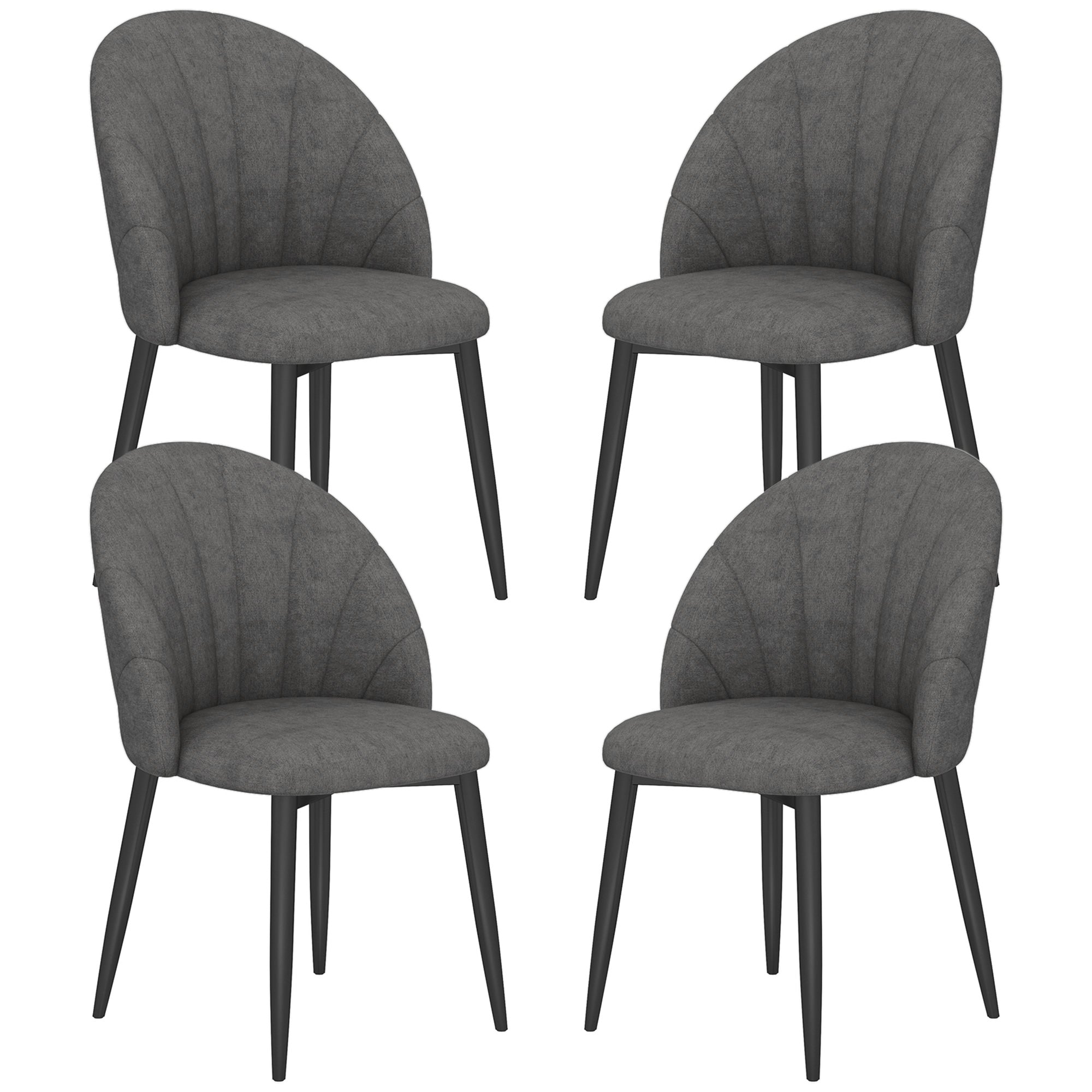 Skylar Modern Dining Chairs Set of 4-Dark Grey