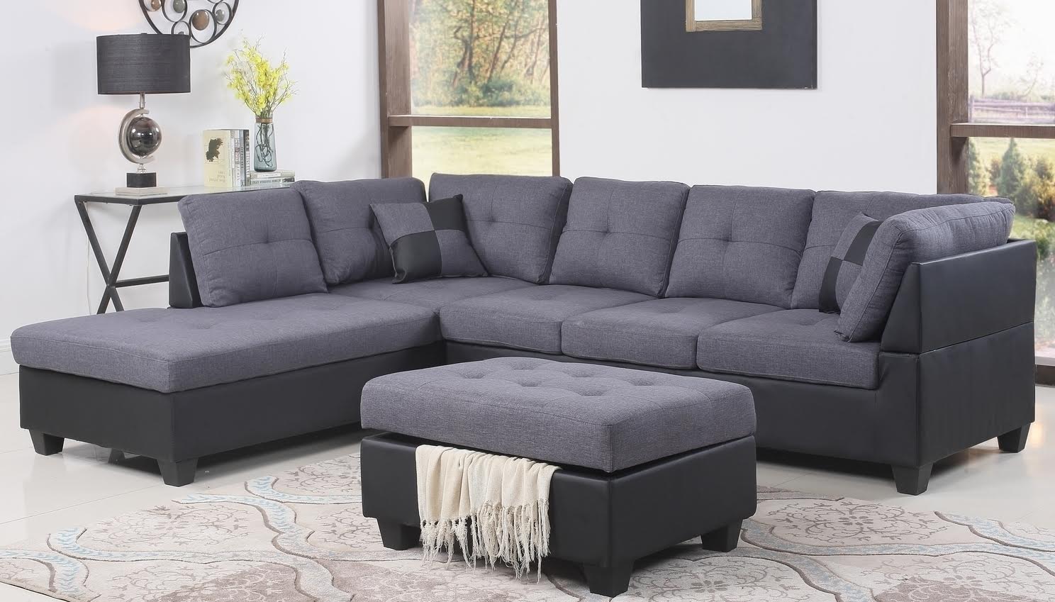 Liya Sectional with Storage Ottoman