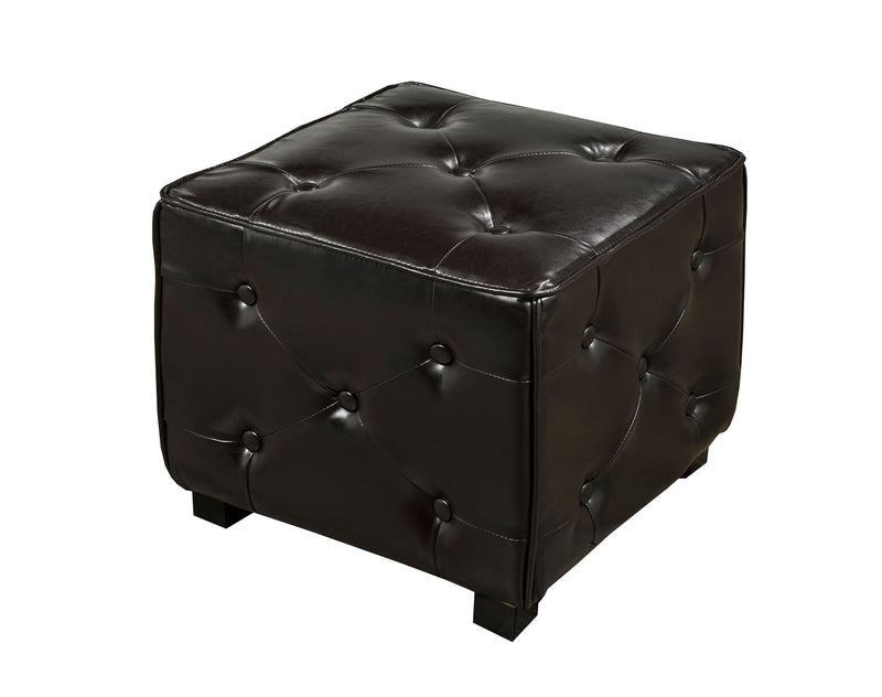 Faux Leather Cube Ottoman