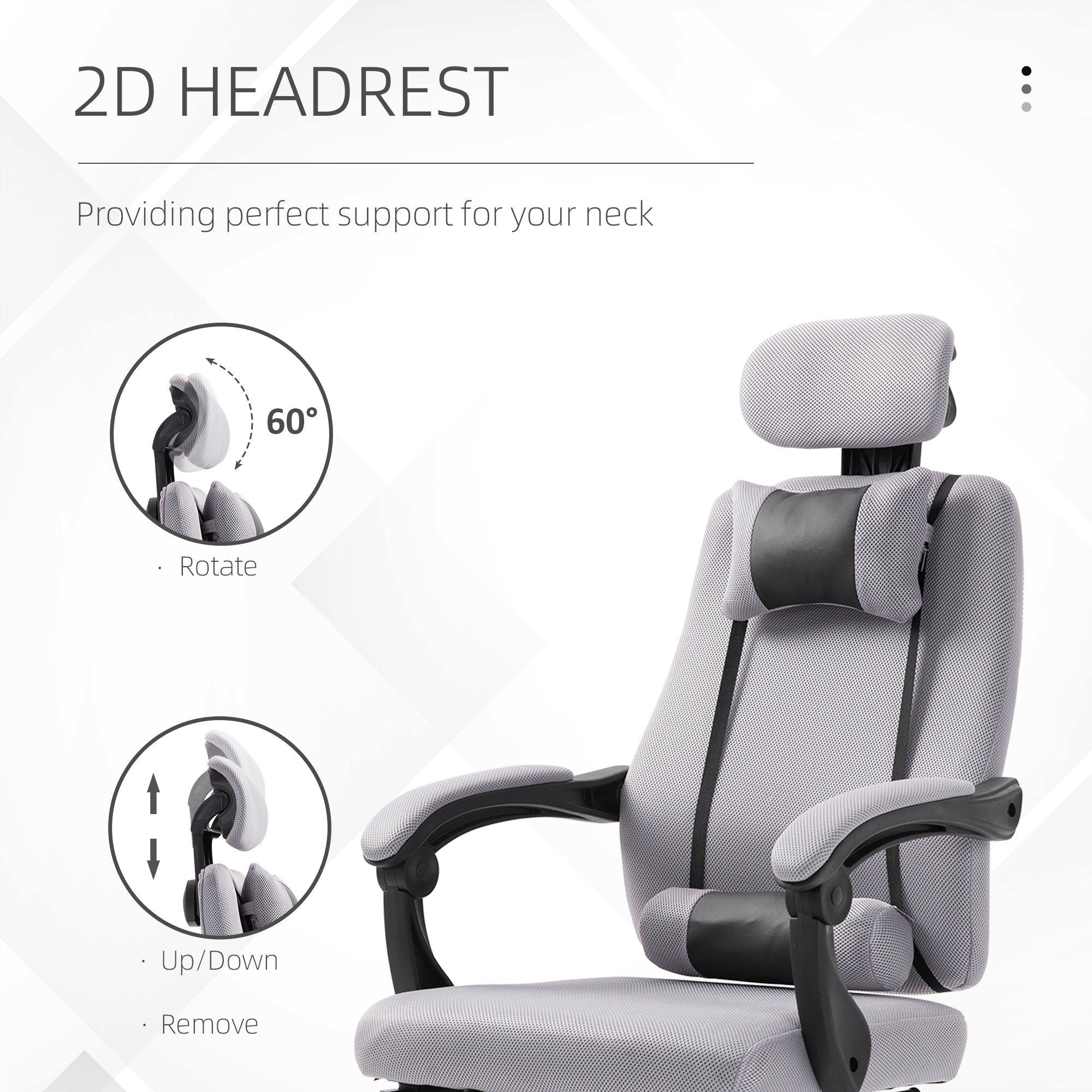 Brady Ergonomic Executive High Back Office Chair with Footrest and Lumbar Support-Grey