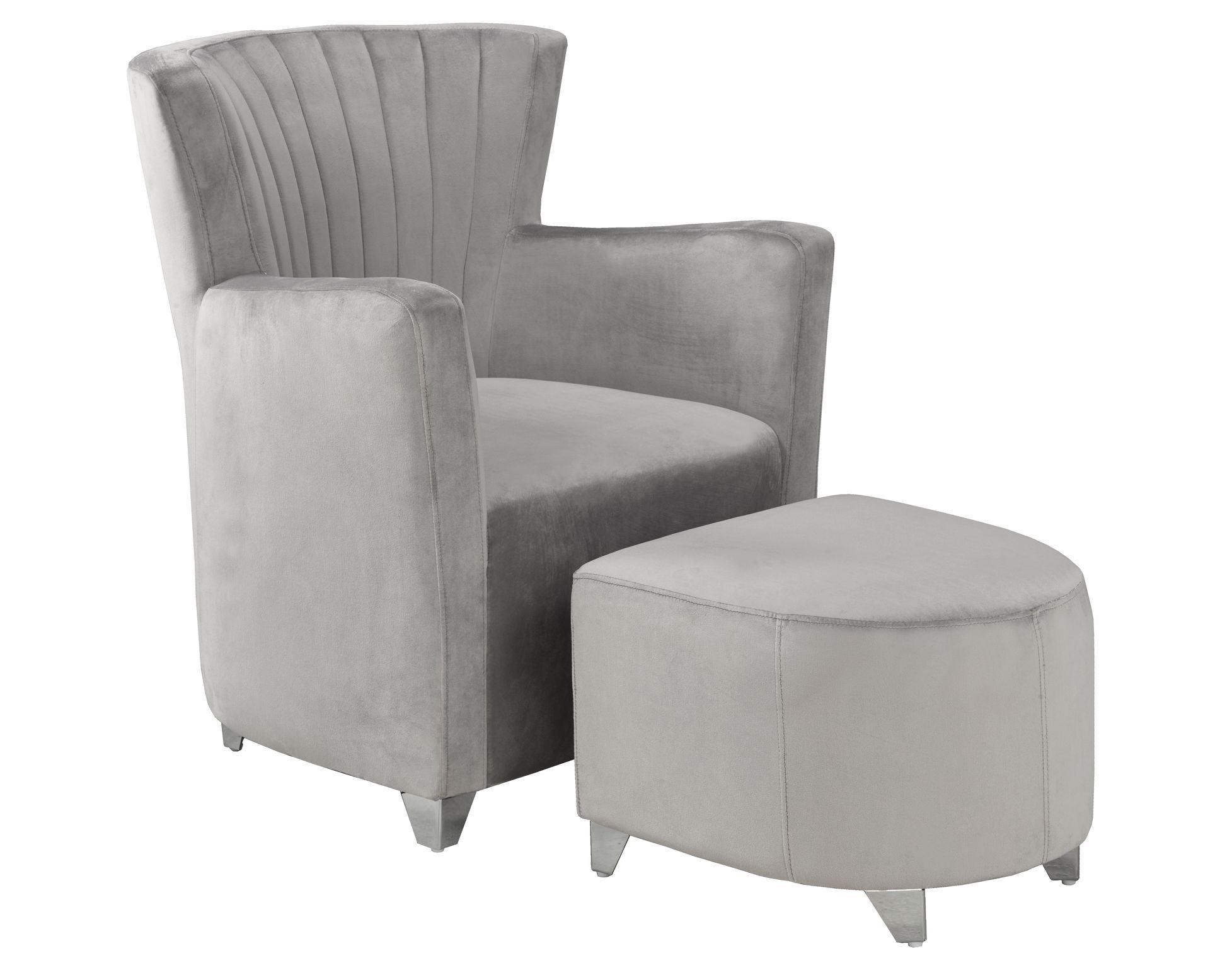 CHAIR & OTTOMAN - GREY - B0711 - Furnish 4Less