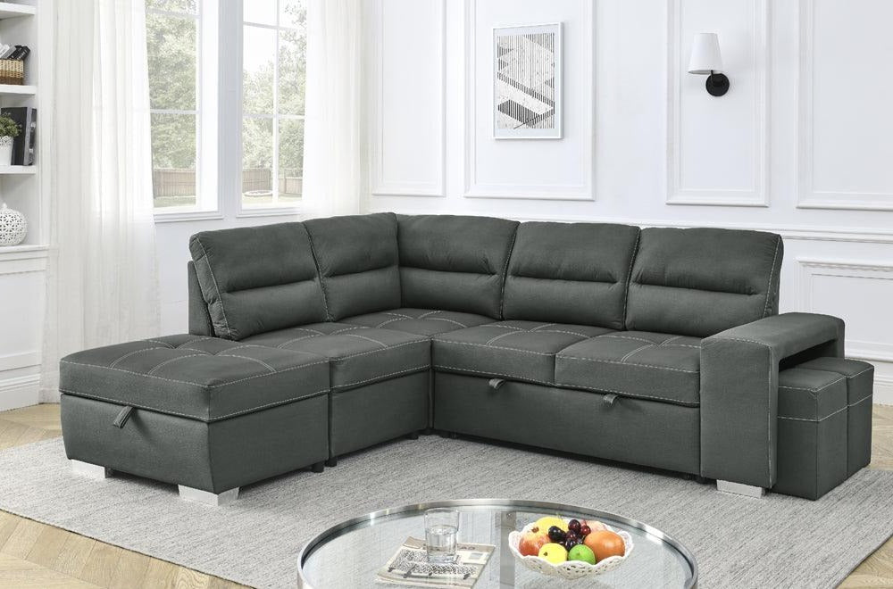 Air-Suede Sleeper Sectional Sofa - T1225 - Furnish 4 Less