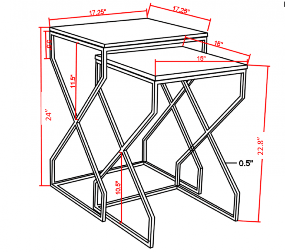 SIDE TABLE, SET OF 2 - B1595 - Furnish 4Less
