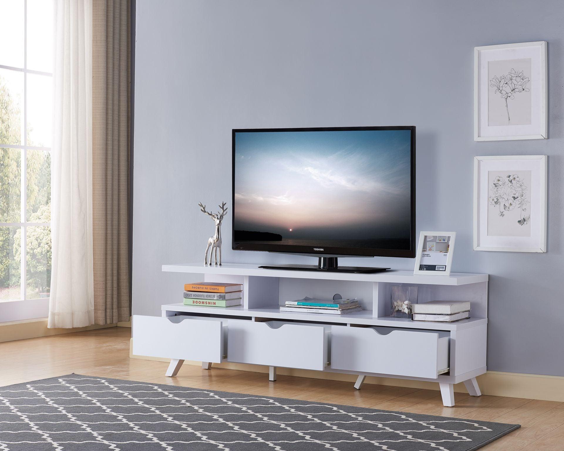 60" TV Stand in White - B18041 - Furnish 4 Less