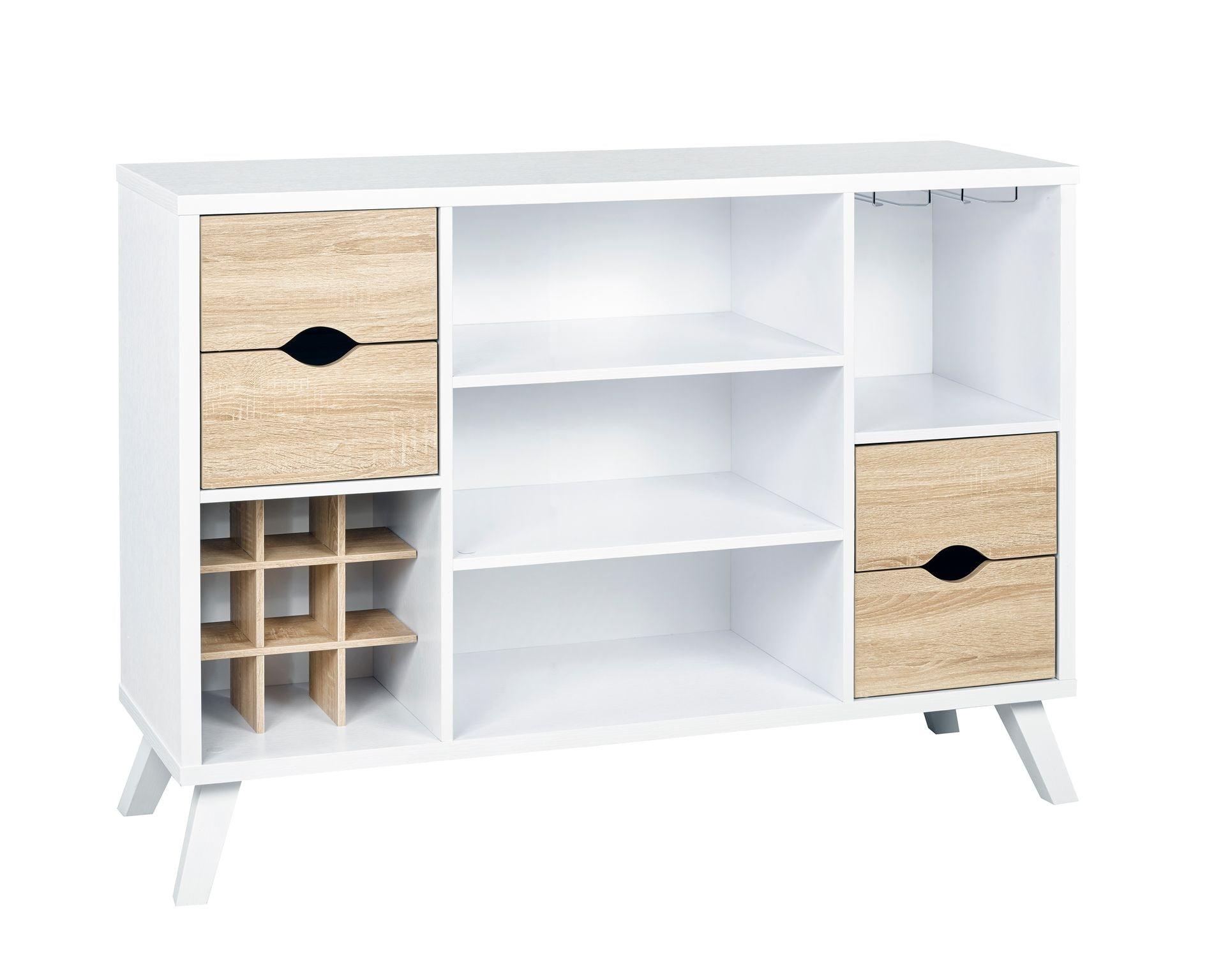 BUFFET/SERVER - WHITE/OAK - B18014 - Furnish 4Less