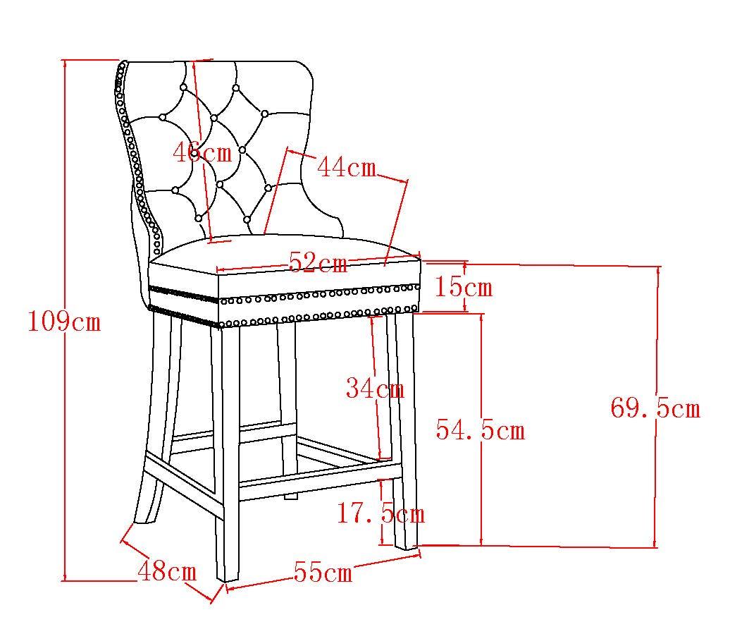 COUNTER STOOL, SET OF 2 (Cream, Grey, Blue, Black, Pink) - B26 - Furnish 4 Less