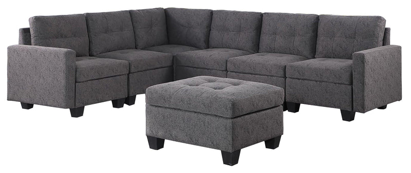SECTIONAL W/OTTO - GREY - B2003 - Furnish 4Less