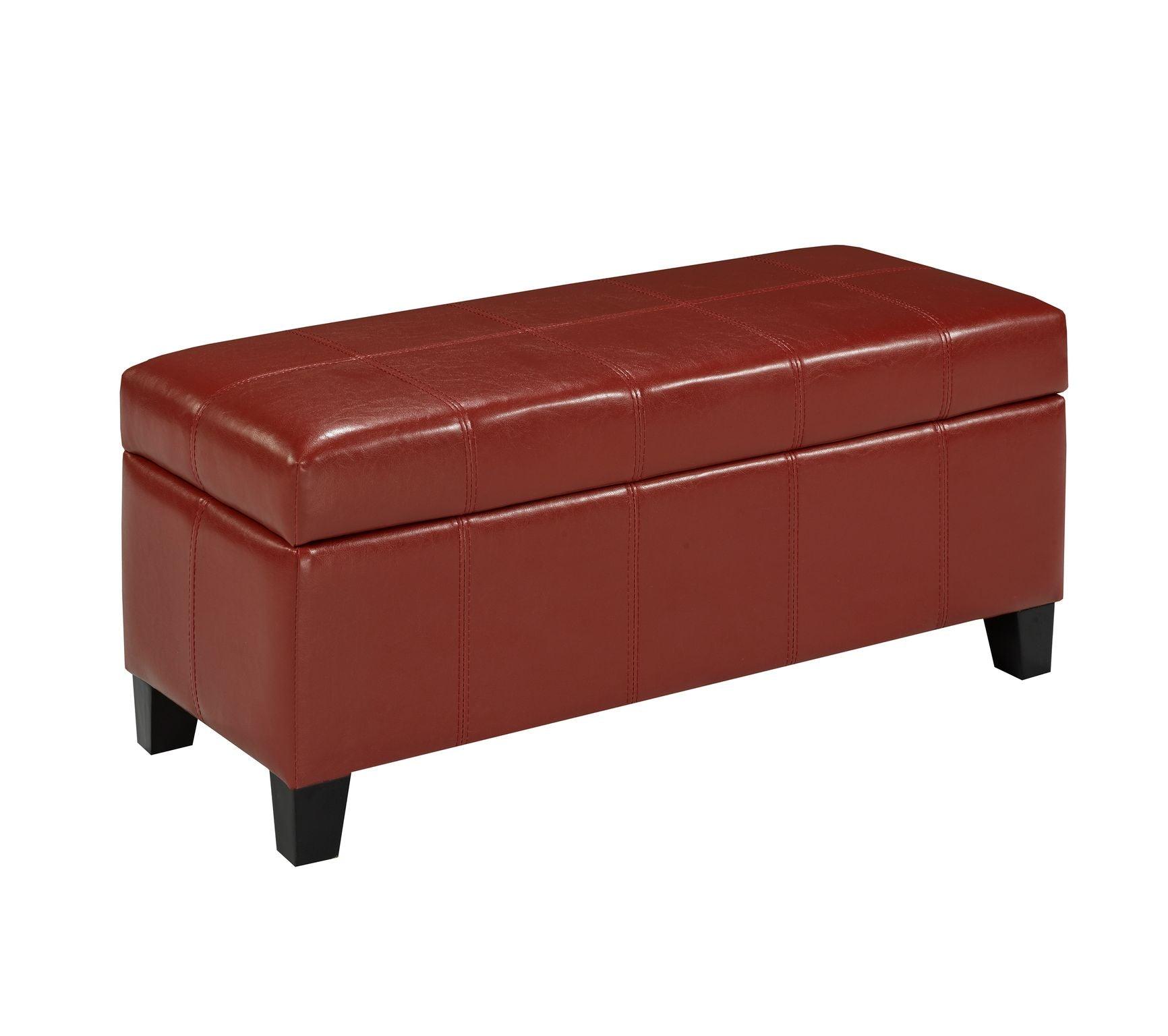 STORAGE OTTOMAN - RED - B2006S - Furnish 4Less
