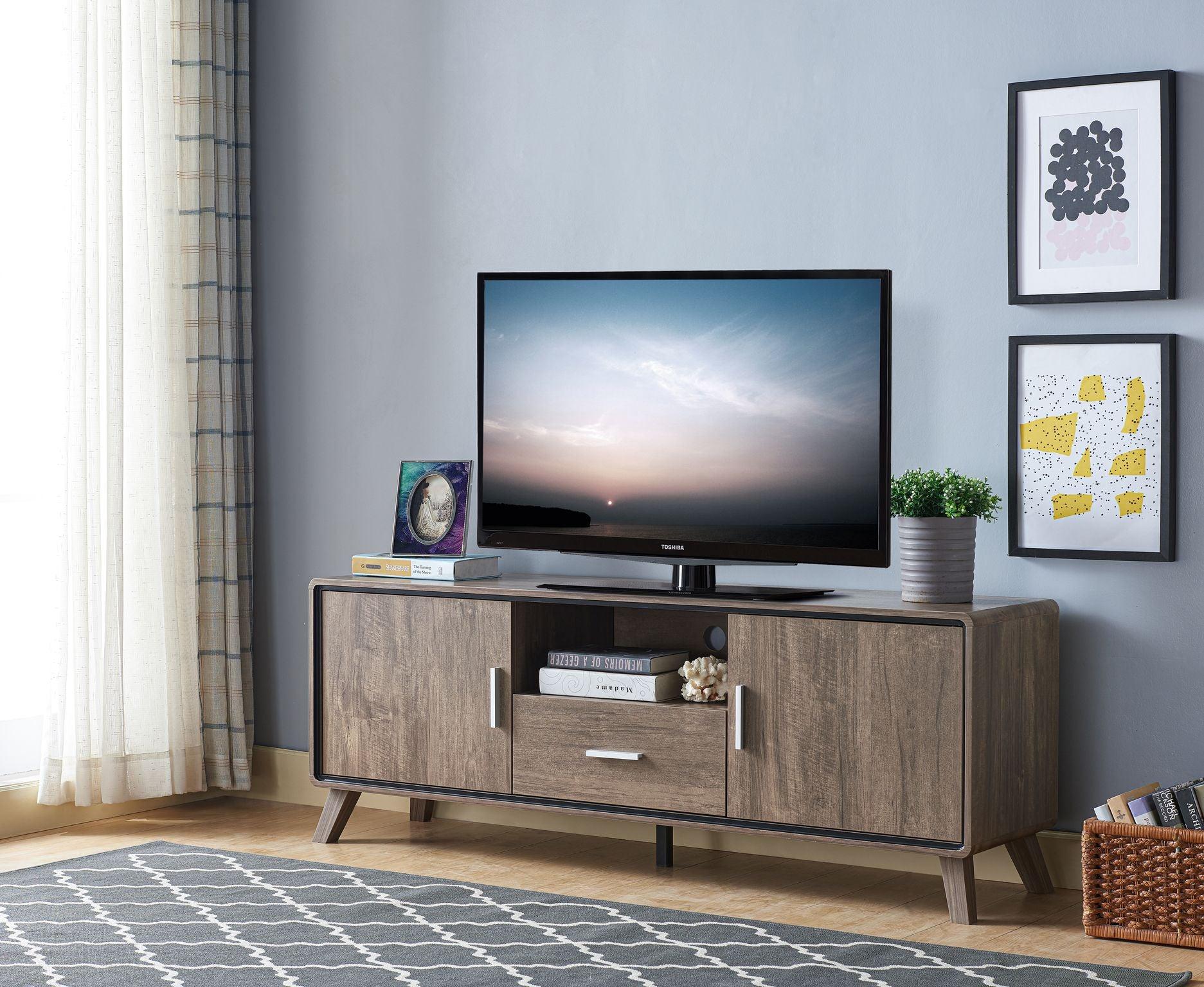 60'' TV STAND - WALNUT OAK - B202686 - Furnish 4Less